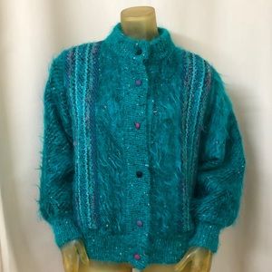 VTG JINX SENIOR MOHAIR CARDIGAN JACKET LINED SMALL
